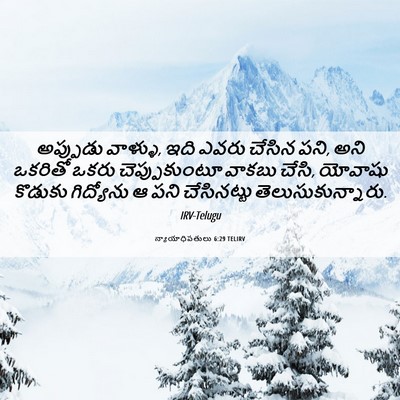 Picture 06 - న్యాయాధిపతులు 6:29 TELIRV - అప్పుడు వాళ్ళు, - Bible Verse Picture