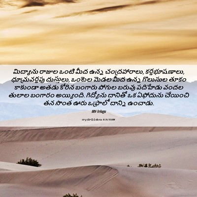 Picture 06 - న్యాయాధిపతులు 8:26 TELIRV - మిద్యాను రాజుల - Bible Verse Picture
