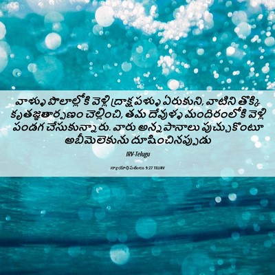 Picture 06 - న్యాయాధిపతులు 9:27 TELIRV - వాళ్ళు పొలాల్లోకి - Bible Verse Picture