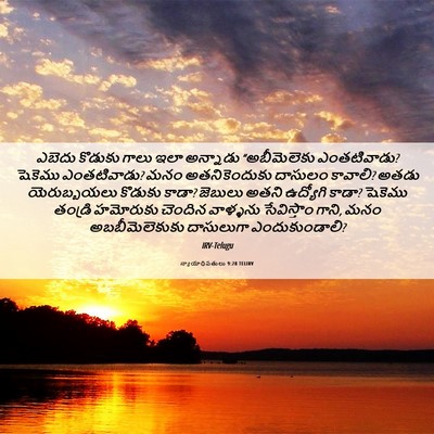 Picture 06 - న్యాయాధిపతులు 9:28 TELIRV - ఎబెదు కొడుకు గాలు - Bible Verse Picture