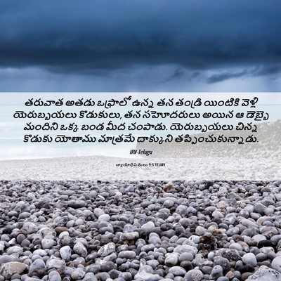 Picture 06 - న్యాయాధిపతులు 9:5 TELIRV - తరువాత అతడు - Bible Verse Picture