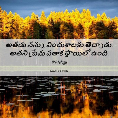 Picture 06 - పరమ 2:4 TELIRV - అతడు నన్ను - Bible Verse Picture