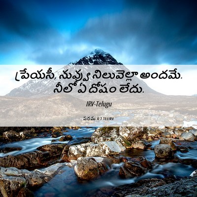 Picture 06 - పరమ 4:7 TELIRV - ప్రేయసీ, నువ్వు - Bible Verse Picture