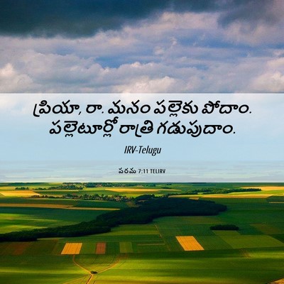 Picture 06 - పరమ 7:11 TELIRV - ప్రియా, రా. మనం - Bible Verse Picture