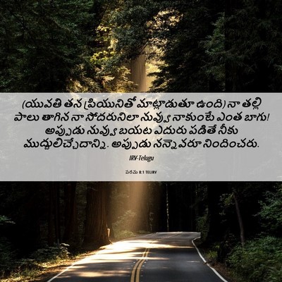 Picture 06 - పరమ 8:1 TELIRV - (యువతి తన - Bible Verse Picture