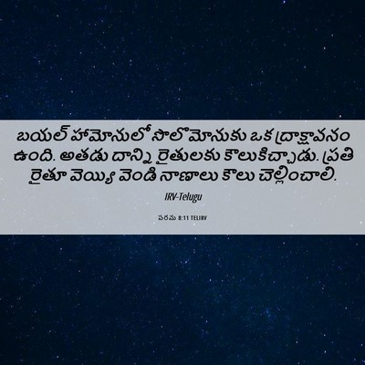 Picture 06 - పరమ 8:11 TELIRV - బయల్ హామోనులో - Bible Verse Picture