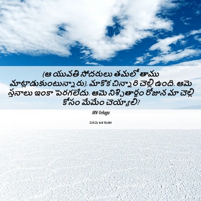 Picture 06 - పరమ 8:8 TELIRV - (ఆ యువతి సోదరులు - Bible Verse Picture