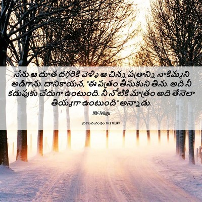 Picture 06 - ప్రకటన గ్రంథం 10:9 TELIRV - నేను ఆ దూత - Bible Verse Picture