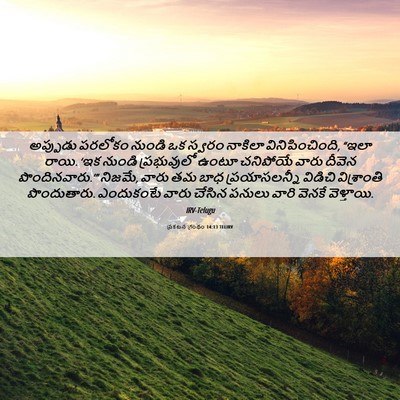 Picture 06 - ప్రకటన గ్రంథం 14:13 TELIRV - అప్పుడు పరలోకం - Bible Verse Picture