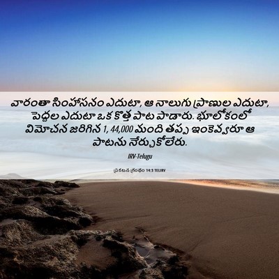 Picture 06 - ప్రకటన గ్రంథం 14:3 TELIRV - వారంతా సింహాసనం - Bible Verse Picture