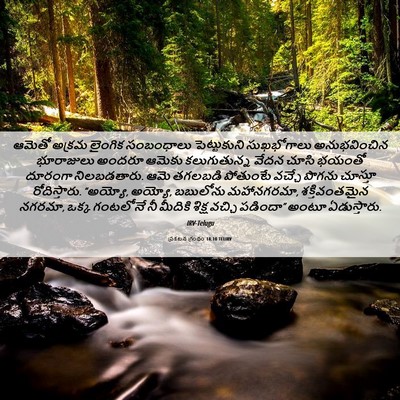 Picture 06 - ప్రకటన గ్రంథం 18:10 TELIRV - ఆమెతో అక్రమ - Bible Verse Picture