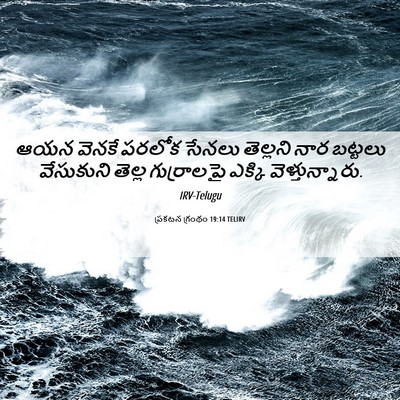Picture 06 - ప్రకటన గ్రంథం 19:14 TELIRV - ఆయన వెనకే పరలోక - Bible Verse Picture