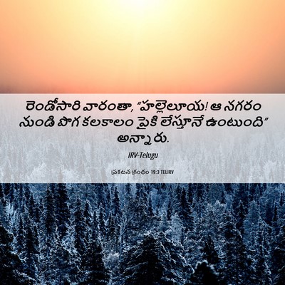 Picture 06 - ప్రకటన గ్రంథం 19:3 TELIRV - రెండోసారి వారంతా, - Bible Verse Picture