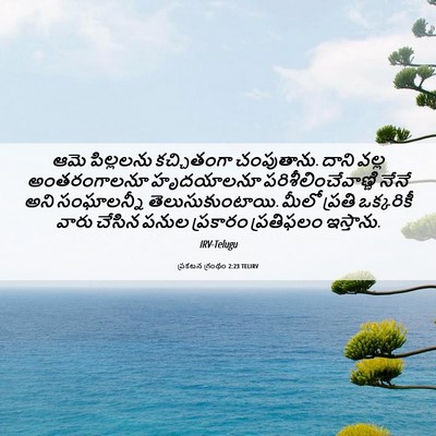 Picture 06 - ప్రకటన గ్రంథం 2:23 TELIRV - ఆమె పిల్లలను - Bible Verse Picture