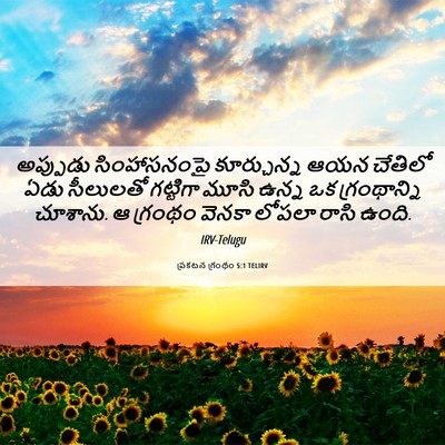 Picture 06 - ప్రకటన గ్రంథం 5:1 TELIRV - అప్పుడు - Bible Verse Picture