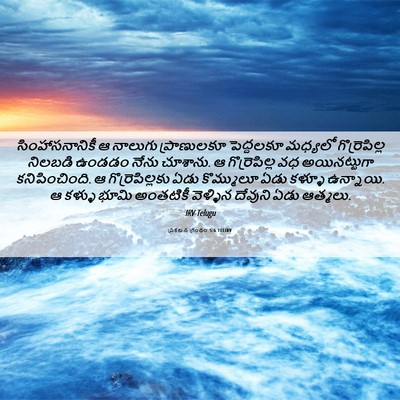 Picture 06 - ప్రకటన గ్రంథం 5:6 TELIRV - సింహాసనానికీ ఆ - Bible Verse Picture