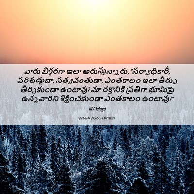 Picture 06 - ప్రకటన గ్రంథం 6:10 TELIRV - వారు బిగ్గరగా ఇలా - Bible Verse Picture