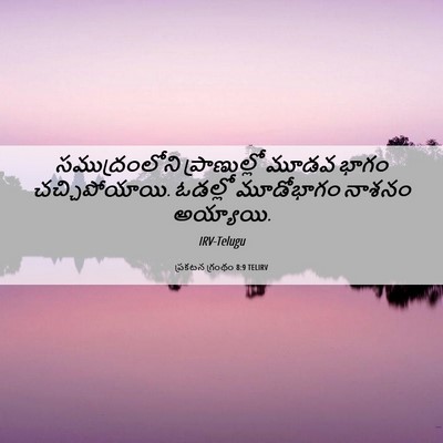 Picture 06 - ప్రకటన గ్రంథం 8:9 TELIRV - సముద్రంలోని - Bible Verse Picture