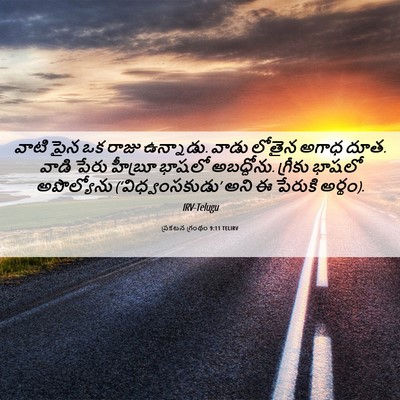 Picture 06 - ప్రకటన గ్రంథం 9:11 TELIRV - వాటి పైన ఒక రాజు - Bible Verse Picture