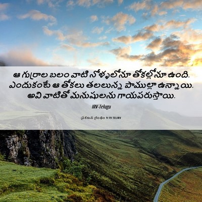 Picture 06 - ప్రకటన గ్రంథం 9:19 TELIRV - ఆ గుర్రాల బలం వాటి - Bible Verse Picture