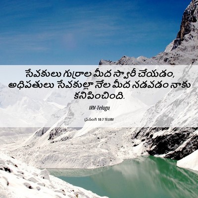 Picture 06 - ప్రసంగి 10:7 TELIRV - సేవకులు గుర్రాల - Bible Verse Picture