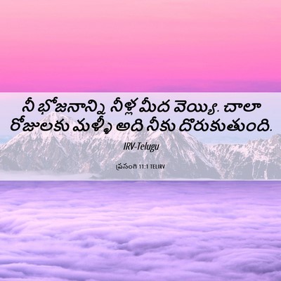 Picture 06 - ప్రసంగి 11:1 TELIRV - నీ భోజనాన్ని - Bible Verse Picture
