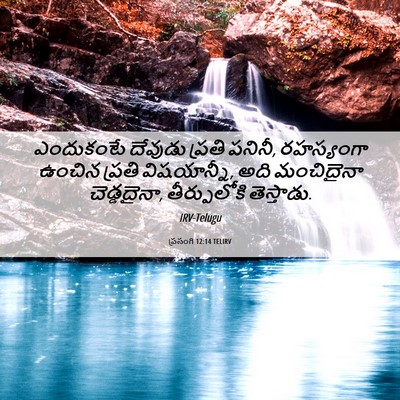 Picture 06 - ప్రసంగి 12:14 TELIRV - ఎందుకంటే దేవుడు - Bible Verse Picture