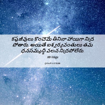Picture 06 - ప్రసంగి 5:12 TELIRV - కష్టజీవులు - Bible Verse Picture