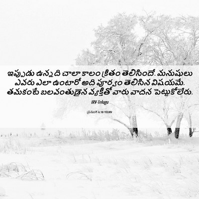 Picture 06 - ప్రసంగి 6:10 TELIRV - ఇప్పుడు ఉన్నది - Bible Verse Picture
