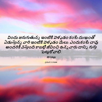 Picture 06 - ప్రసంగి 7:2 TELIRV - విందు జరుగుతున్న - Bible Verse Picture