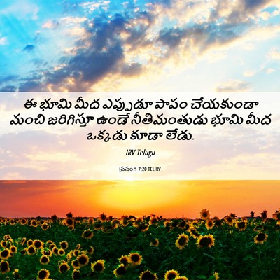 Picture 06 - ప్రసంగి 7:20 TELIRV - ఈ భూమి మీద ఎప్పుడూ - Bible Verse Picture