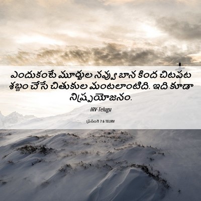 Picture 06 - ప్రసంగి 7:6 TELIRV - ఎందుకంటే మూర్ఖుల - Bible Verse Picture
