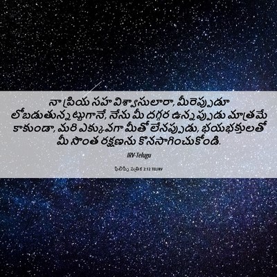 Picture 06 - ఫిలిప్పీ పత్రిక 2:12 TELIRV - నా ప్రియ సహ - Bible Verse Picture
