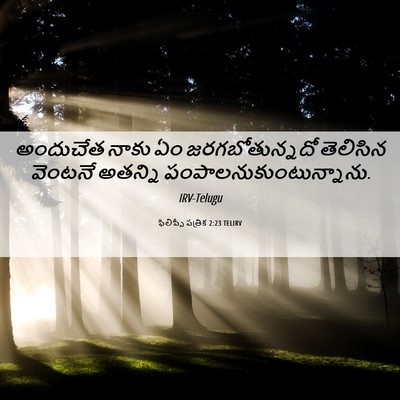 Picture 06 - ఫిలిప్పీ పత్రిక 2:23 TELIRV - అందుచేత నాకు ఏం - Bible Verse Picture