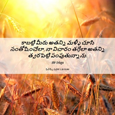 Picture 06 - ఫిలిప్పీ పత్రిక 2:28 TELIRV - కాబట్టి మీరు - Bible Verse Picture