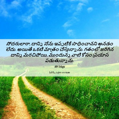 Picture 06 - ఫిలిప్పీ పత్రిక 3:13 TELIRV - సోదరులారా, దాన్ని - Bible Verse Picture