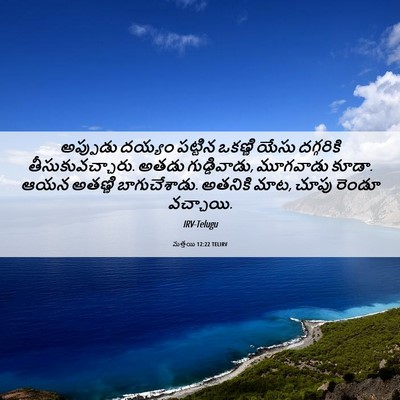 Picture 06 - మత్తయి 12:22 TELIRV - అప్పుడు దయ్యం - Bible Verse Picture