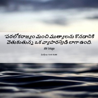 Picture 06 - మత్తయి 13:45 TELIRV - “పరలోకరాజ్యం మంచి - Bible Verse Picture