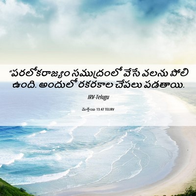 Picture 06 - మత్తయి 13:47 TELIRV - “పరలోకరాజ్యం - Bible Verse Picture