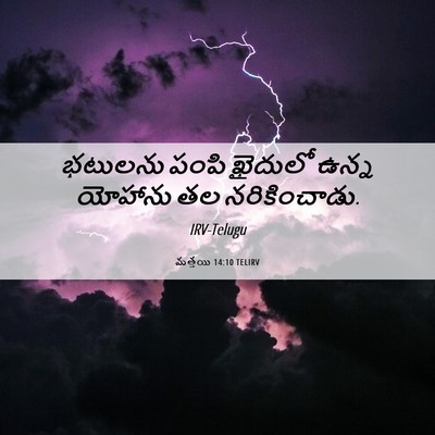 Picture 06 - మత్తయి 14:10 TELIRV - భటులను పంపి - Bible Verse Picture
