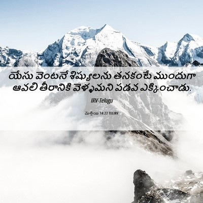 Picture 06 - మత్తయి 14:22 TELIRV - యేసు వెంటనే - Bible Verse Picture