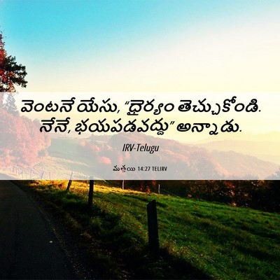 Picture 06 - మత్తయి 14:27 TELIRV - వెంటనే యేసు, - Bible Verse Picture