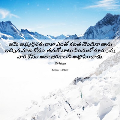 Picture 06 - మత్తయి 14:9 TELIRV - ఆమె అభ్యర్ధనకు - Bible Verse Picture