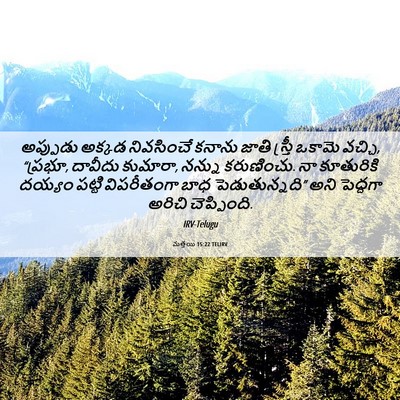 Picture 06 - మత్తయి 15:22 TELIRV - అప్పుడు అక్కడ - Bible Verse Picture