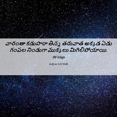 Picture 06 - మత్తయి 15:37 TELIRV - వారంతా కడుపారా - Bible Verse Picture