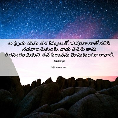 Picture 06 - మత్తయి 16:24 TELIRV - అప్పుడు యేసు తన - Bible Verse Picture