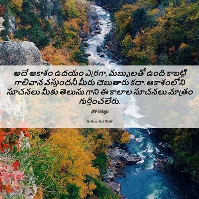 Picture 06 - మత్తయి 16:3 TELIRV - అదే ఆకాశం ఉదయం - Bible Verse Picture