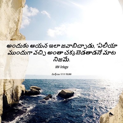 Picture 06 - మత్తయి 17:11 TELIRV - అందుకు ఆయన ఇలా - Bible Verse Picture
