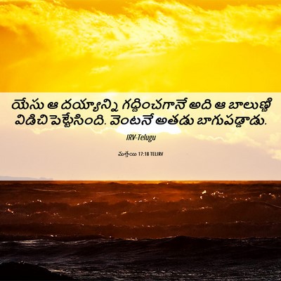 Picture 06 - మత్తయి 17:18 TELIRV - యేసు ఆ దయ్యాన్ని - Bible Verse Picture
