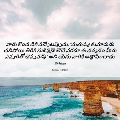 Picture 06 - మత్తయి 17:9 TELIRV - వారు కొండ దిగి - Bible Verse Picture